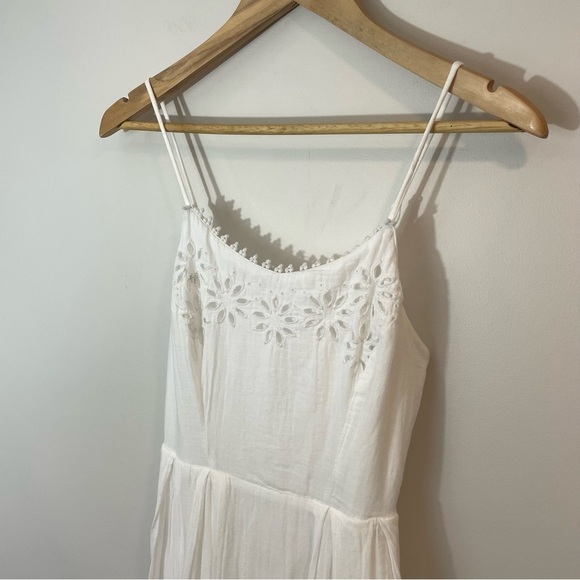 Old Navy Sundress Womens S White Floral Eyelet Lace A-line 100% Cotton Lined - Picture 2 of 11